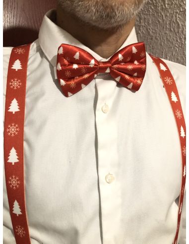 Lot Noeud Papillon+Bretelles motif Noël - 6 modèles Différents