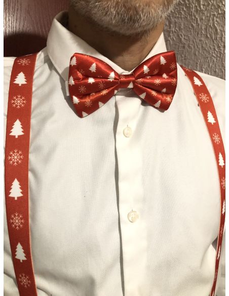 Lot Noeud Papillon+Bretelles motif Noël - 6 modèles Différents