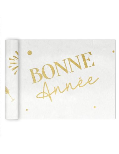 Chemin de Table " Bonne Année " - Longueur : 400 x 28 cm