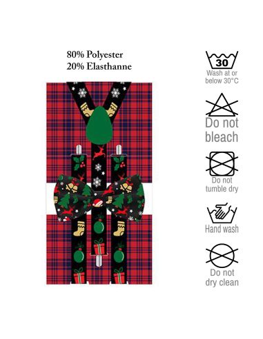 Lot Noeud Papillon+Bretelles motif Noël - 6 modèles Différents