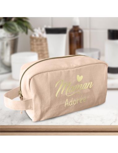 Trousse de toilette "Maman Adorée" - Dimensions : 22 x 10 x 12 cm