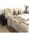Plaid Nid D'Abeille Beige et Taupe / Dimensions : 125x150cm