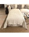 Plaid Nid D'Abeille Beige et Taupe / Dimensions : 125x150cm