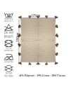 Plaid Nid D'Abeille Beige et Taupe / Dimensions : 125x150cm