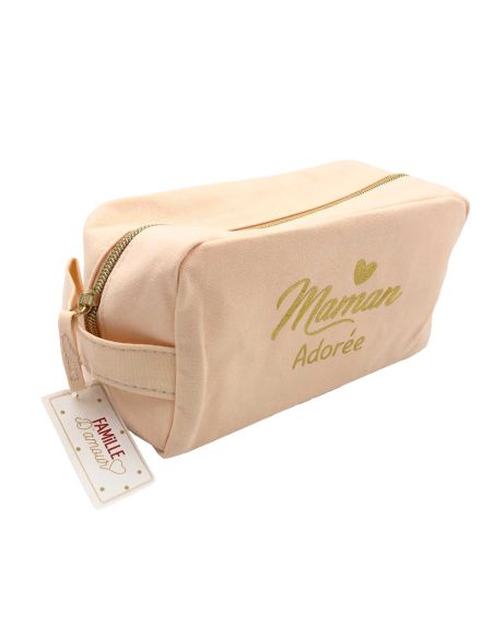 Trousse de toilette "Maman Adorée" - Dimensions : 22 x 10 x 12 cm