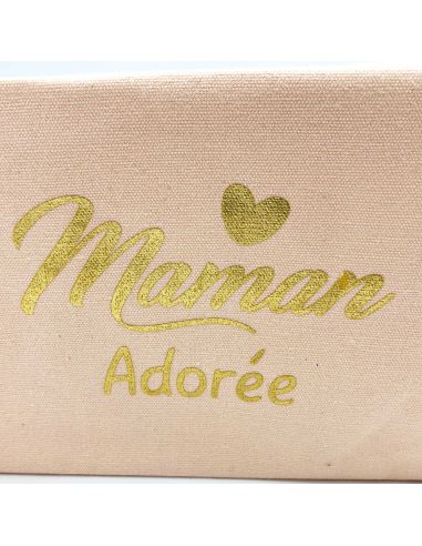 Trousse de toilette "Maman Adorée" - Dimensions : 22 x 10 x 12 cm