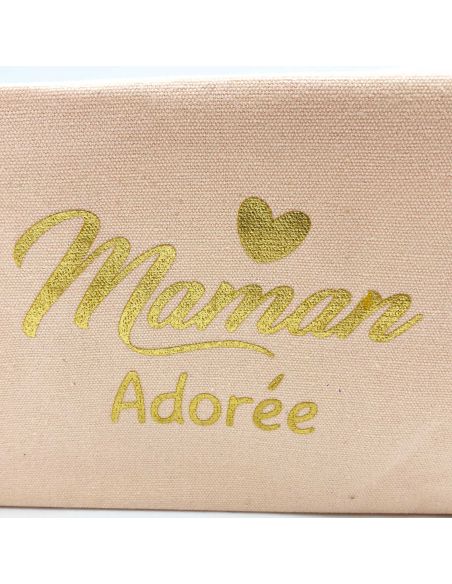 Trousse de toilette "Maman Adorée" - Dimensions : 22 x 10 x 12 cm