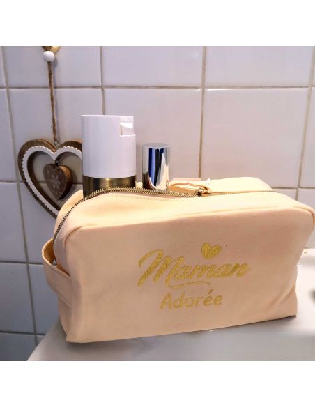 Trousse de toilette "Maman Adorée" - Dimensions : 22 x 10 x 12 cm