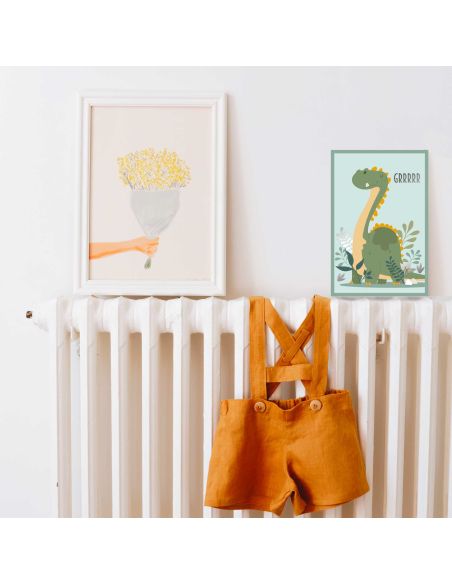 Toile Murale Dinosaure / Dimensions : 30 x 20 x 2 cm