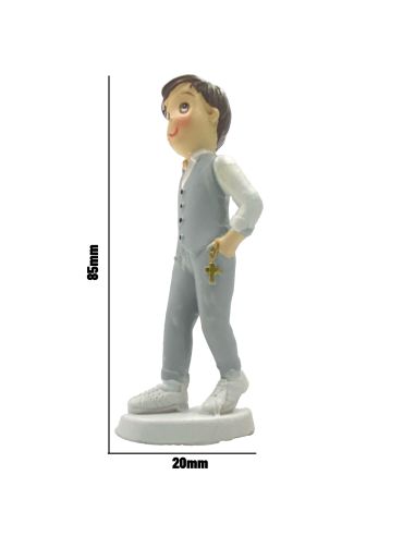 Figurine Communiant en Résine - Dimensions : 3,5 x 2,5 x 8,5 cm