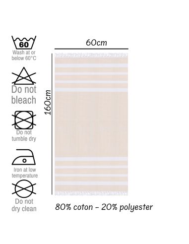 Accessoires de Plage / Fouta / Dimensions : 160 x 60 cm