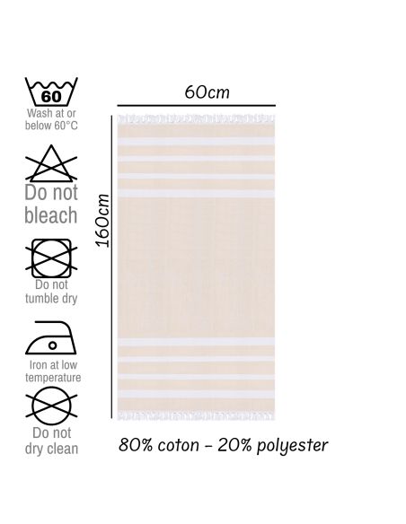 Accessoires de Plage / Fouta / Dimensions : 160 x 60 cm