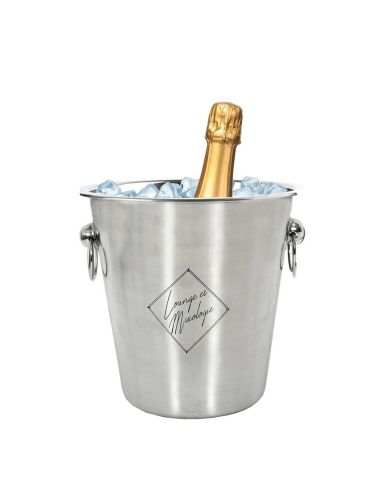 Accessoire de Soirée / Seau à Bouteille inox / Dimensions : 22 x 22 x 21 cm