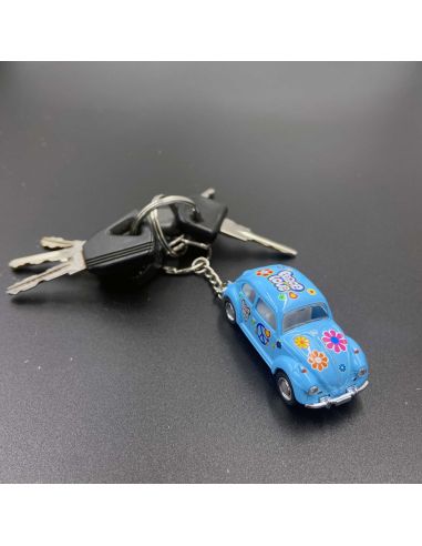 Porte-clés en Métal Cox 1967 Flower Power / Voiture  à Friction