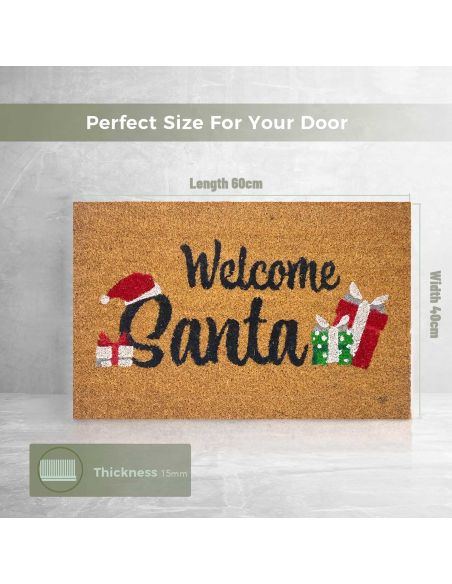 Paillasson "Welcome Santa" - Dimensions : 60 x 40 cm