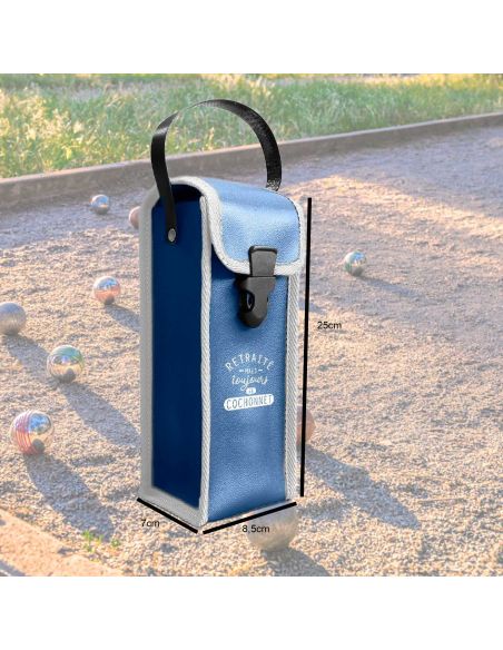 Etui boules de pétanque "Retraité mais toujours au cochonnet"