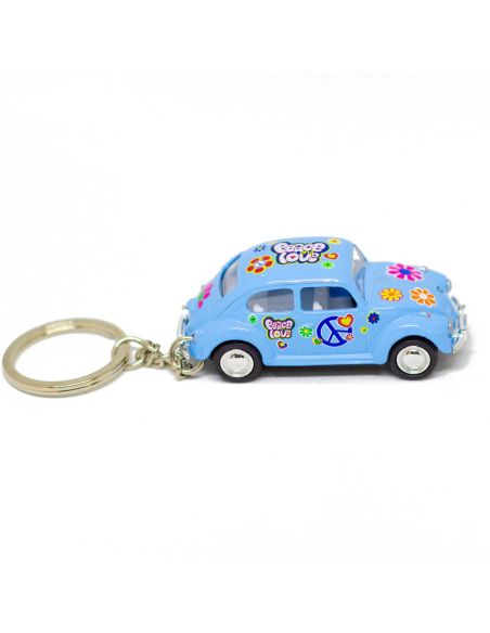 Porte-clés en Métal Cox 1967 Flower Power / Voiture  à Friction
