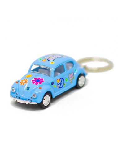 Porte-clés en Métal Cox 1967 Flower Power / Voiture  à Friction