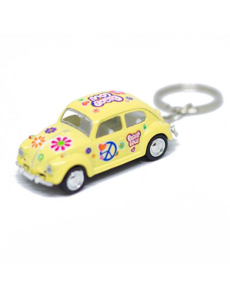 Porte-clés en Métal Cox 1967 Flower Power / Voiture  à Friction