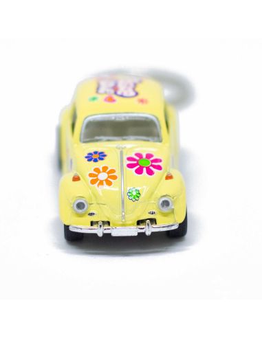 Porte-clés en Métal Cox 1967 Flower Power / Voiture  à Friction
