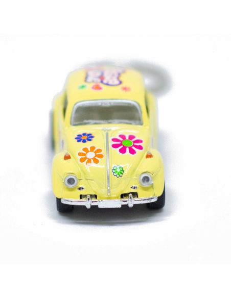 Porte-clés en Métal Cox 1967 Flower Power / Voiture  à Friction