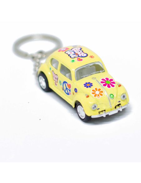 Porte-clés en Métal Cox 1967 Flower Power / Voiture  à Friction