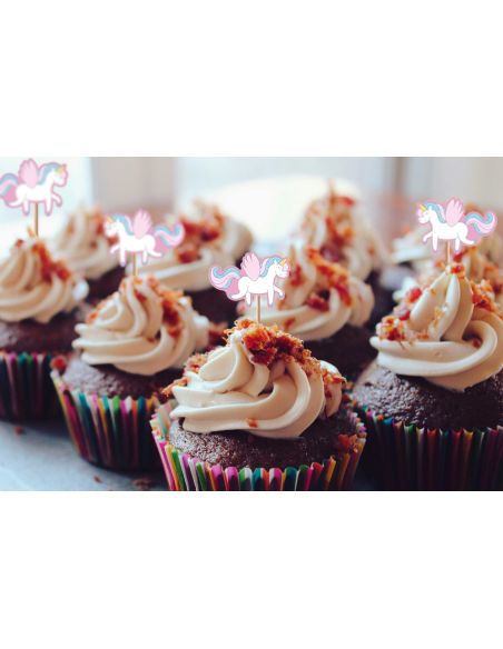 12 Pics à Gâteau Licorne