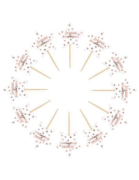 12 Pics Déco Étoile "Joyeux Anniversaire"