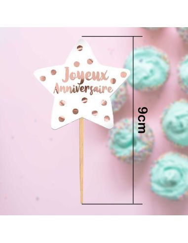 12 Pics Déco Étoile "Joyeux Anniversaire"