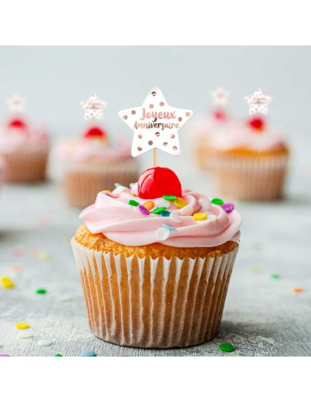 12 Pics Déco Étoile "Joyeux Anniversaire"