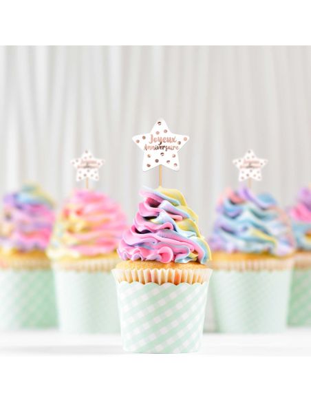 12 Pics Déco Étoile "Joyeux Anniversaire"