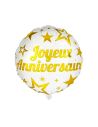 Ballon Métallique Rond "Joyeux Anniversaire" Party Chic - Dimension 35 cm