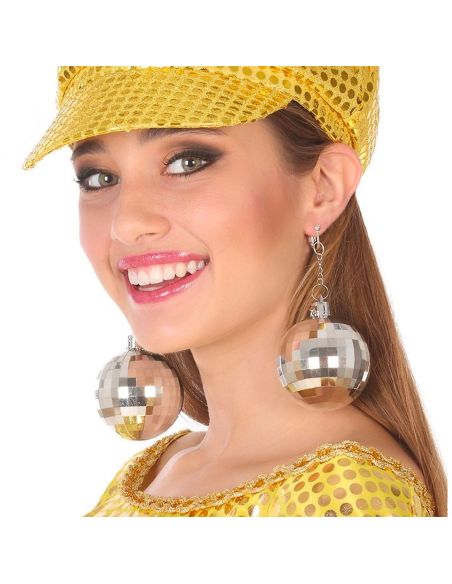 Boucles d'Oreilles " Boule à Facette"  Tenue Disco