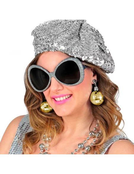 Boucles d'Oreilles " Boule à Facette"  Tenue Disco