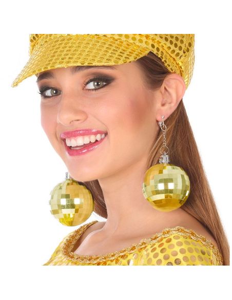 Boucles d'Oreilles " Boule à Facette"  Tenue Disco