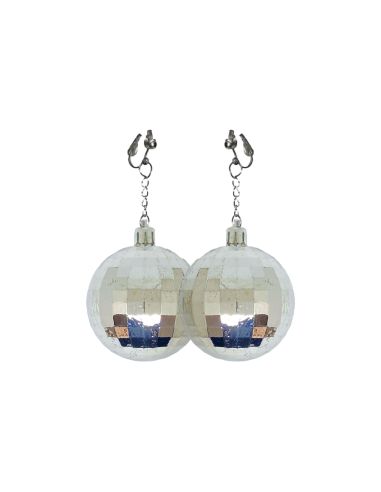 Boucles d'Oreilles " Boule à Facette"  Tenue Disco