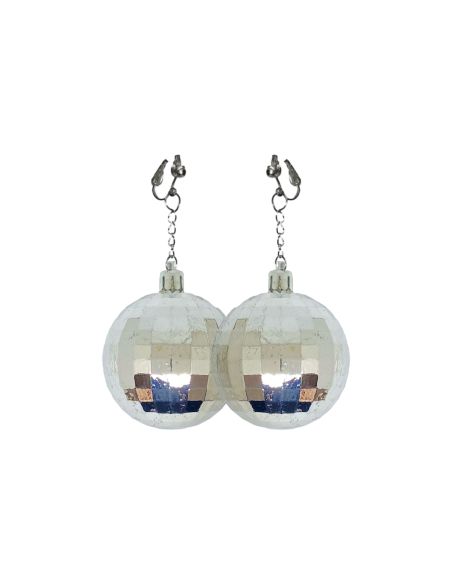 Boucles d'Oreilles " Boule à Facette"  Tenue Disco