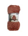 Plaid Motif en Relief Terracotta - Dimensions : 150 x 200 cm