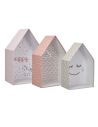 Lot De 3 Boîtes Gigognes Blanches et Roses  - Hauteur : 23 cm à 32 cm