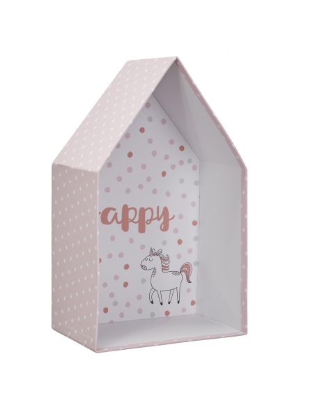 Lot De 3 Boîtes Gigognes Blanches et Roses  - Hauteur : 23 cm à 32 cm