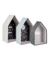 Lot De 3 Boîtes Gigognes Grises et Noires - Hauteur : 23 cm à 32 cm