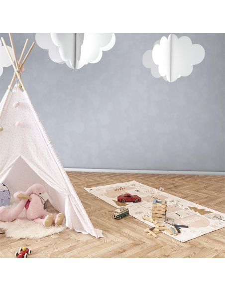 Tapis Illustré Jeu de Marelle  - Dimensions : L.140 x l.70 x H.0,5 cm