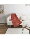 Plaid Motif en Relief Terracotta - Dimensions : 150 x 200 cm