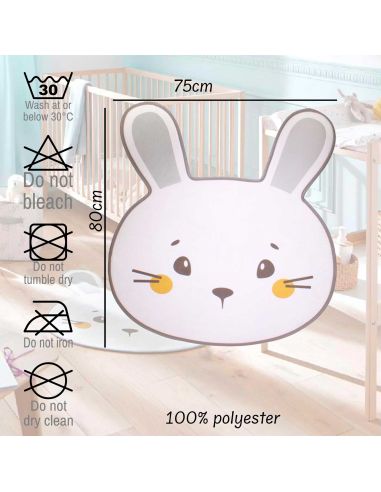 Tapis en Mousse pour Chambre Enfant Motif  "Lapin" - Dimensions : 80 x 75 cm