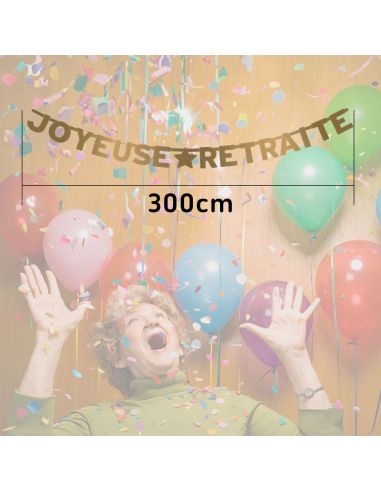 Guirlande "Joyeuse Retraite" - Dimensions : 300 x 15,7 cm