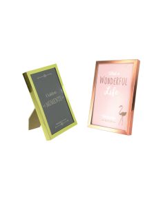 Cadre Photo de Couleur Dorée ou Cuivrée / 10x15 cm / Matière: Plastique Haute Résistance avec Support Intégré