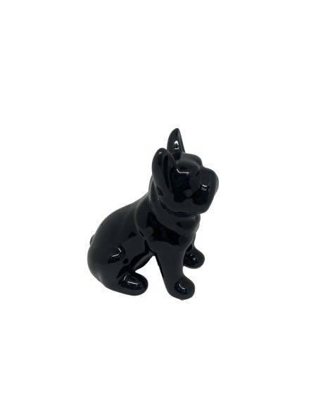 Statue mini Bulldog en Céramique Noire - Hauteur: 9 cm
