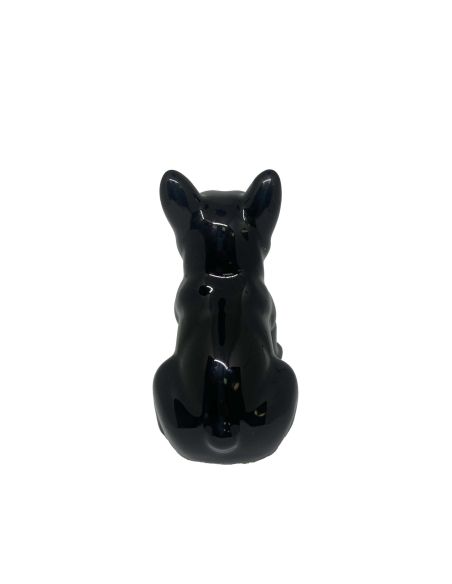 Statue mini Bulldog en Céramique Noire - Hauteur: 9 cm
