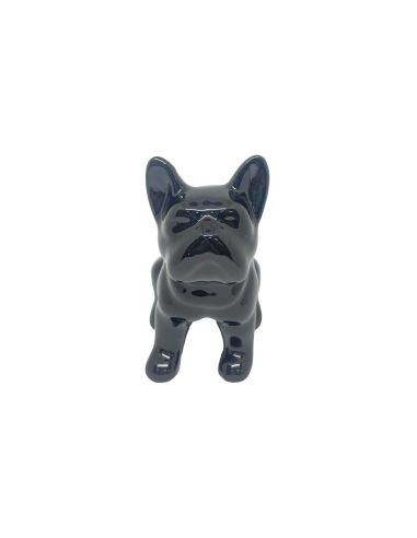 Statue mini Bulldog en Céramique Noire - Hauteur: 9 cm