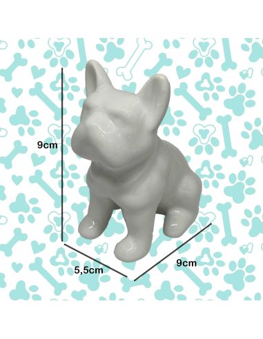 Statue mini Bulldog en Céramique Noire - Hauteur: 9 cm